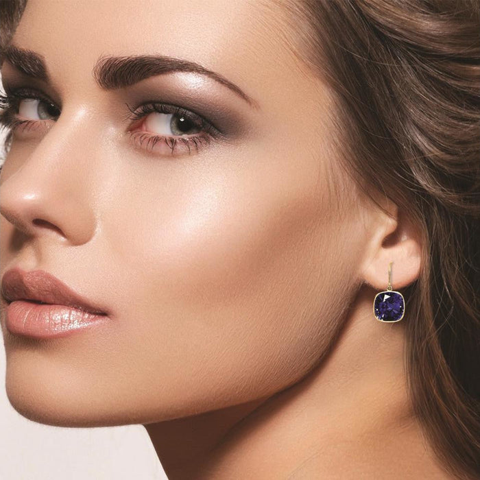 5.00 CTW Lab-Created Sapphire and Emerald Drop Earring Set, photo 4