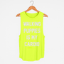 Walking Puppies is My Cardio Women's Sleeveless Tank in neon yellow