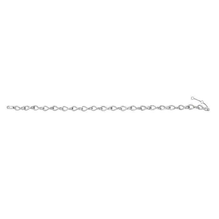 1/2 Ct. T.W. Diamond Linked Infinity Anklet in Sterling Silver, photo 4