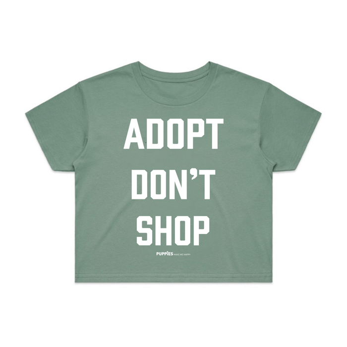 Adopt Don't Shop Crop Tee in sage