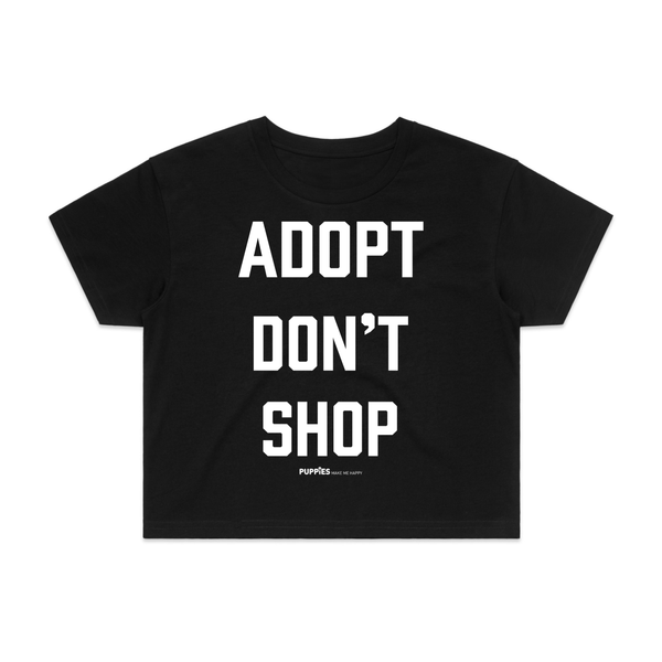 Adopt Don't Shop Crop Tee in puppies black