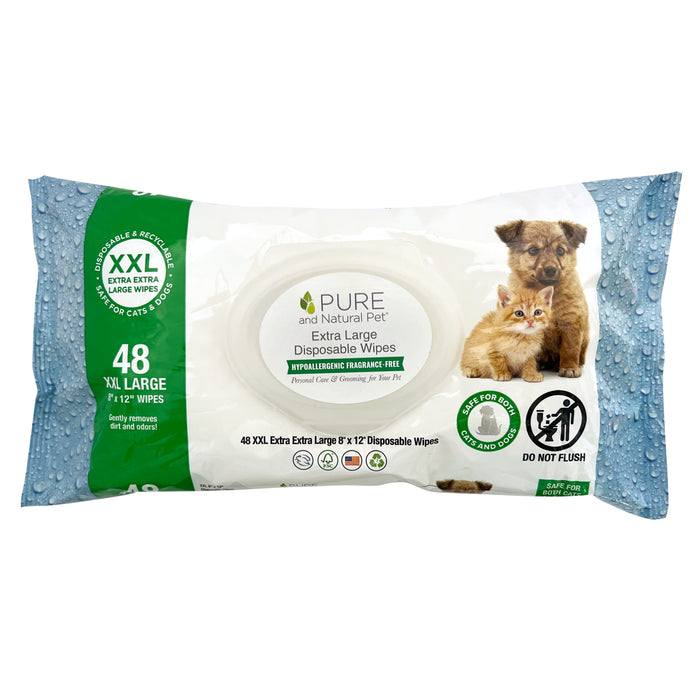Toallitas de aseo extra extra grandes para perro y gato, 48 unidades