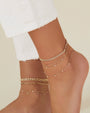 14K Gold Drop Bezel Diamond Anklet, photo 4