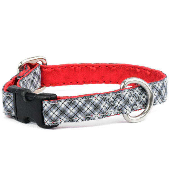 Collar martingala para perro Argyle Black and White, 5/8 pulg. de ancho, foto 1