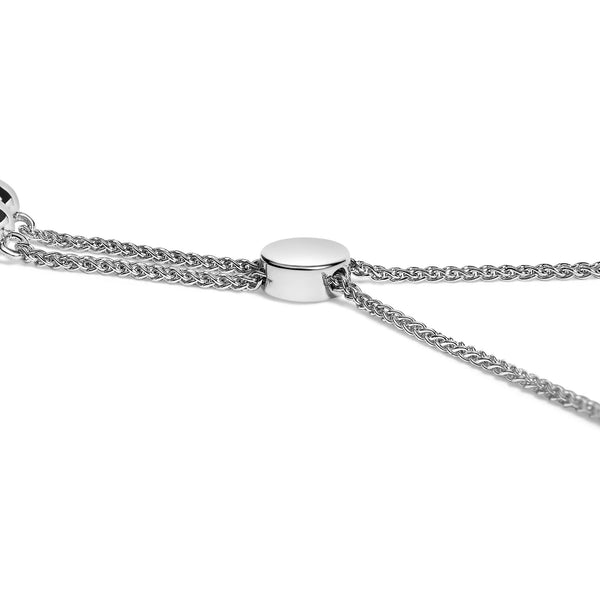 Pulsera bolo ajustable de eslabones de corazón infinito con diamantes de 1/3 ct. p.t. en plata de ley, foto 2