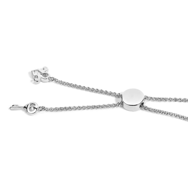 1/10 Ct. T.W. Diamond Keyhole Charm Bolo Bracelet in Sterling Silver, photo 2