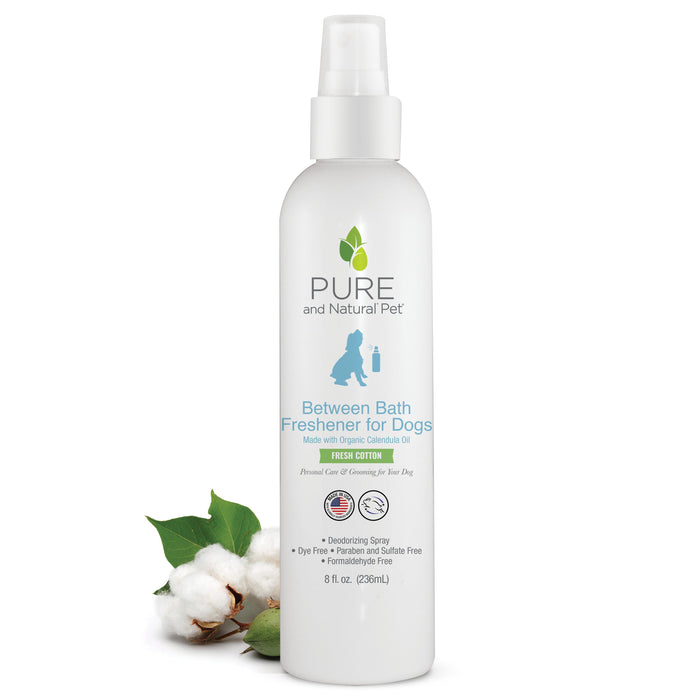 Spray refrescante entre baños para perro, algodón fresco