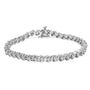 Pulsera de eslabones en S con estaciones de diamantes de 1/4 ct. p.t. en plata de ley, foto 1