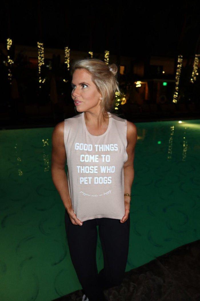 Good Things Come To Those Who Pet Dogs Crop Tank