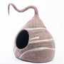 Felted Wool Cat Cave with Tail, Stone Design, photo 6