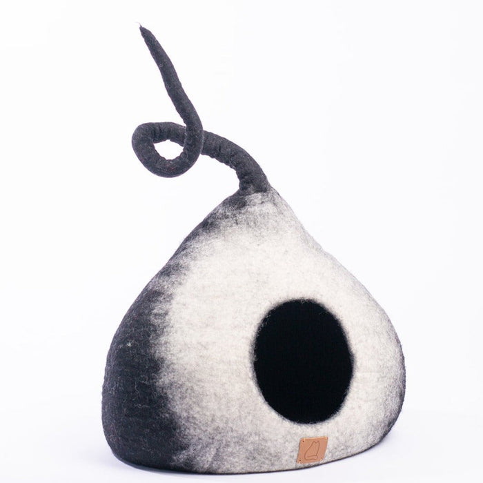Felted Wool Cat Cave with Tail, Burst Design, photo 5