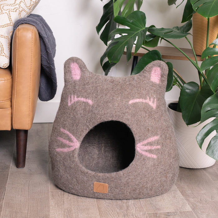 Felted Wool Cat Cave with Ears, Girl Cat Design, photo 3
