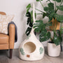 Felted Wool Cat Cave with Tail, Leaf Design, photo 2