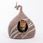 Felted Wool Cat Cave with Tail, Stone Design, photo 4