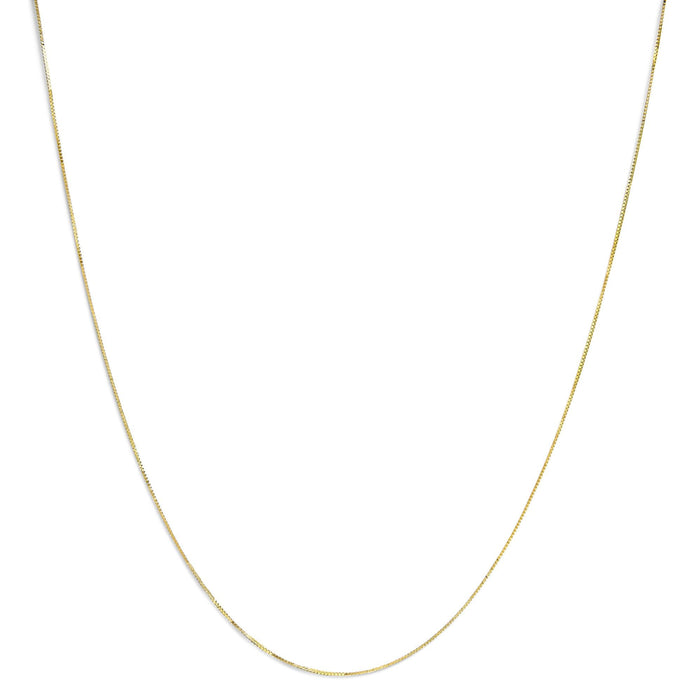 Collar de cadena de caja clásica de 0.75mm en oro macizo de 14K, foto 1