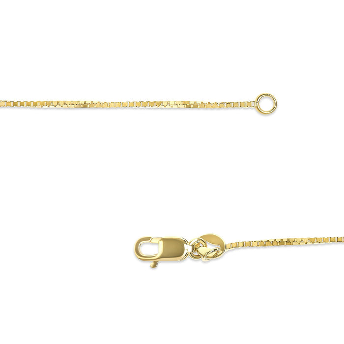 Collar de cadena de caja clásica de 0.75mm en oro macizo de 14K, foto 2