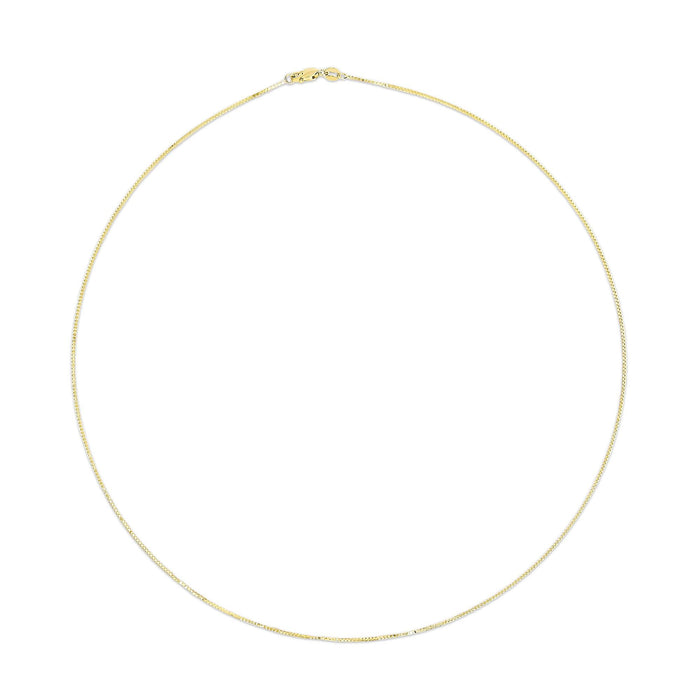 Collar de cadena de caja clásica de 0.75mm en oro macizo de 14K, foto 4