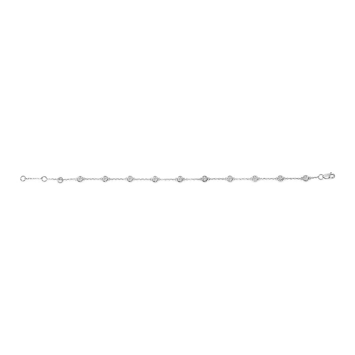 Pulsera de estaciones de bisel con diamantes cultivados en laboratorio de 1/2 ct. p.t. en oro de 14K, foto 8