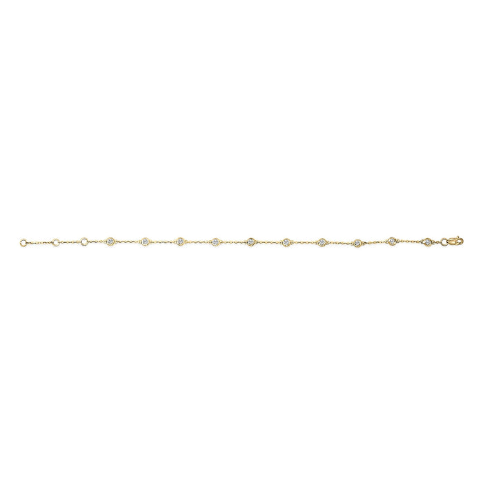 Pulsera de estaciones de bisel con diamantes cultivados en laboratorio de 1/2 ct. p.t. en oro de 14K, foto 7