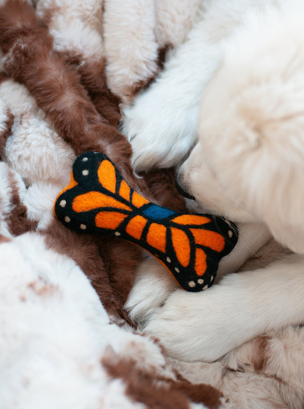 Monarch Butterfly Woolbone Dog Toy, photo 2