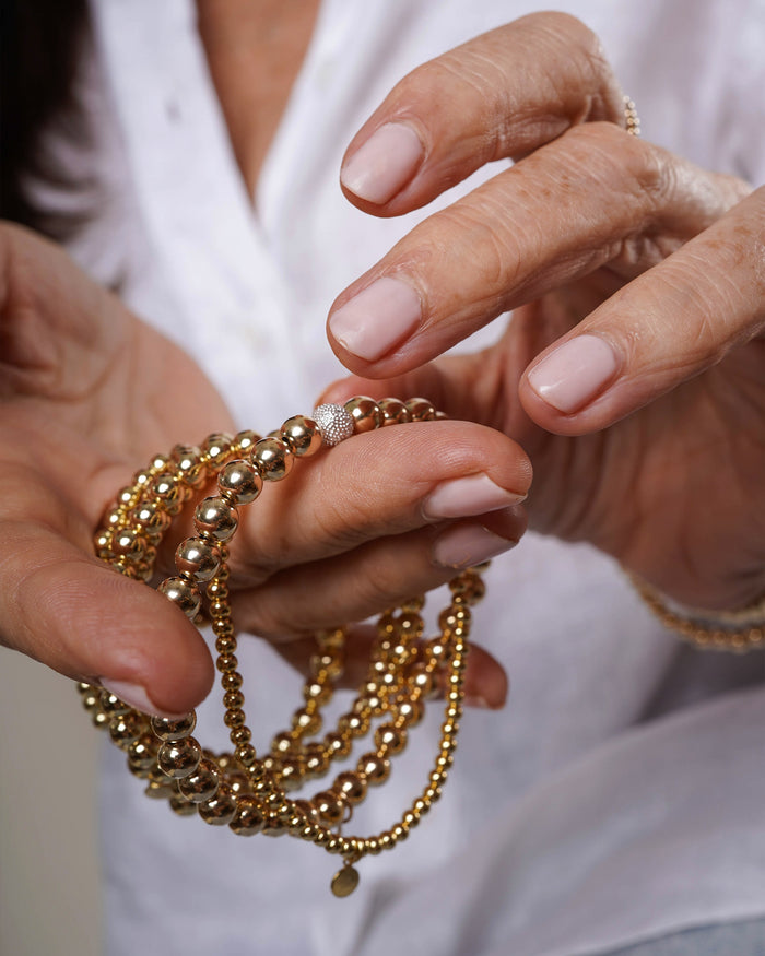 Pulsera de cuentas de 5mm con cuenta de diamantes, foto 4