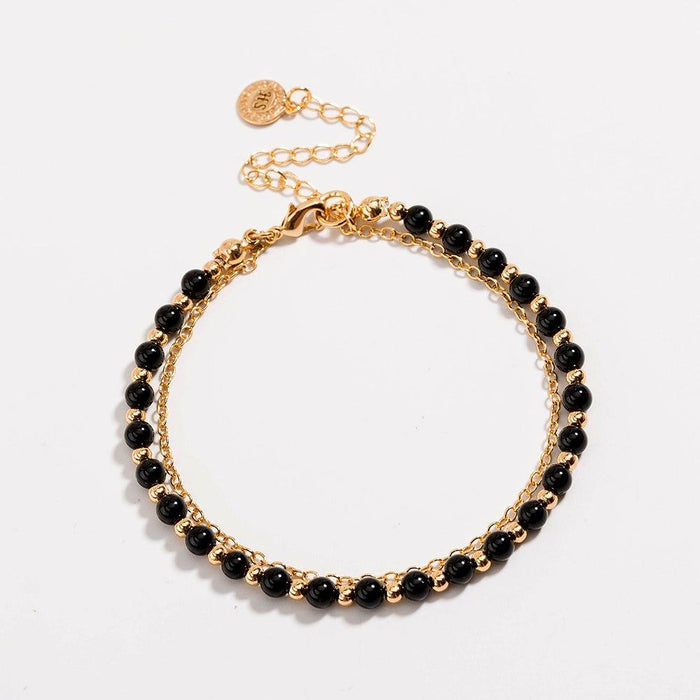 Black Spinel Beaded Friendship Bracelet, photo 4