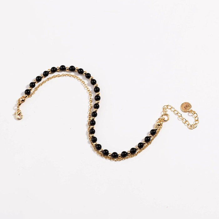 Black Spinel Beaded Friendship Bracelet, photo 6