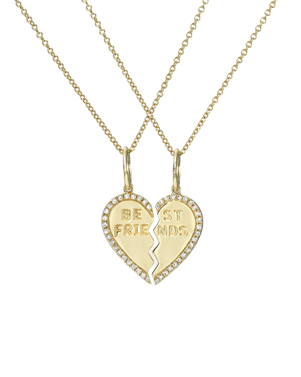 Conjunto de collares de corazón de mejores amigas en oro de 14K, foto 1