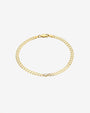 Pulsera de cadena cubana con diamante en bisel en oro de 14K, foto 1