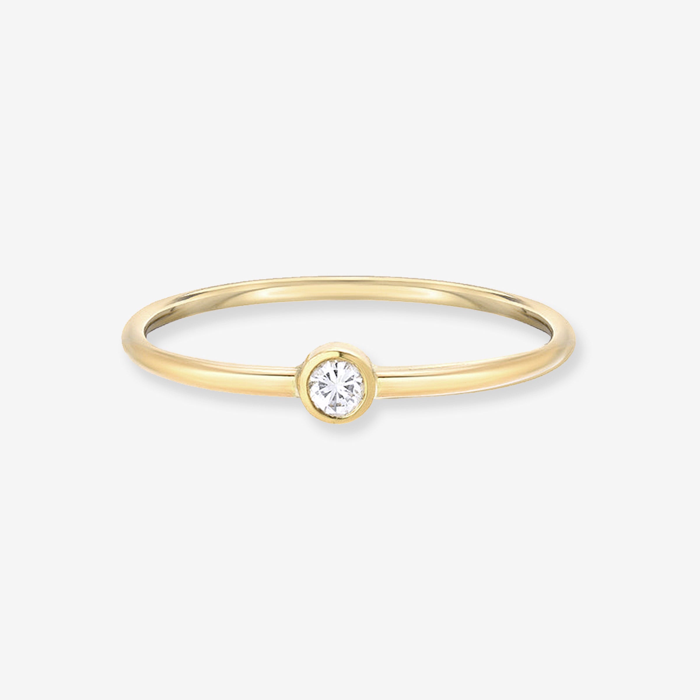 Anillo de diamante en bisel en oro de 14K, foto 1