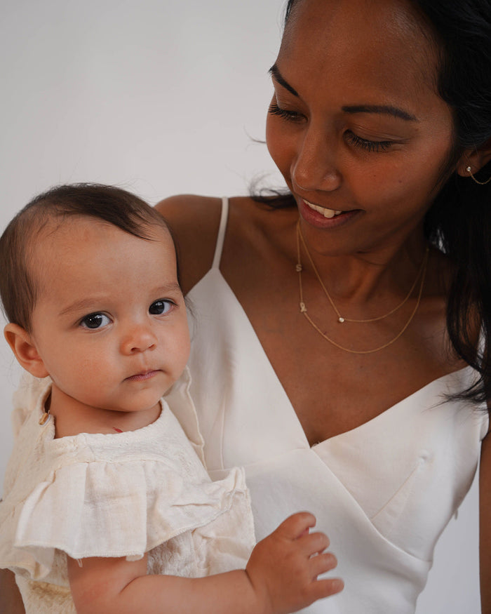 Conjunto de collares Mommy and Me con diamante en bisel en oro de 14K, foto 3