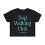 Dog Walking Club Crop Top in black / teal print