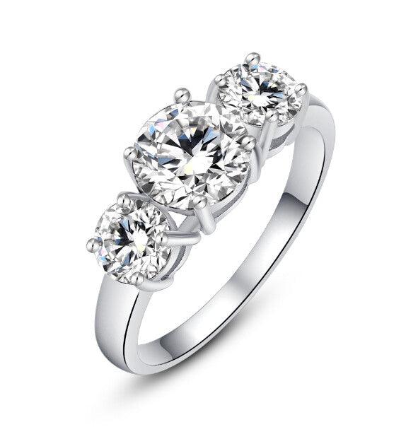 Anillo de tres piedras con zirconias cúbicas Blair, foto 1