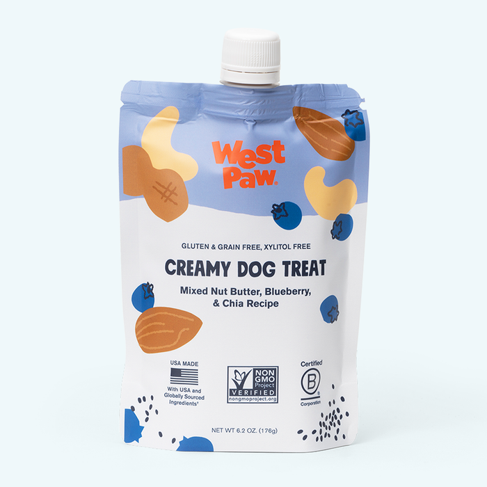Nut Butter, Blueberry and Chia Creamy Dog Treat