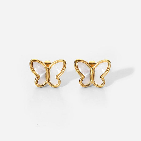 Mother of Pearl Butterfly Stud Earrings, photo 1
