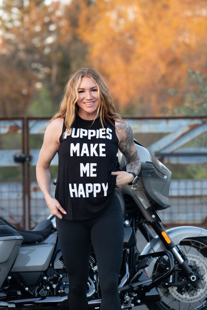 Puppies Make Me Happy Women's Sleeveless Tank