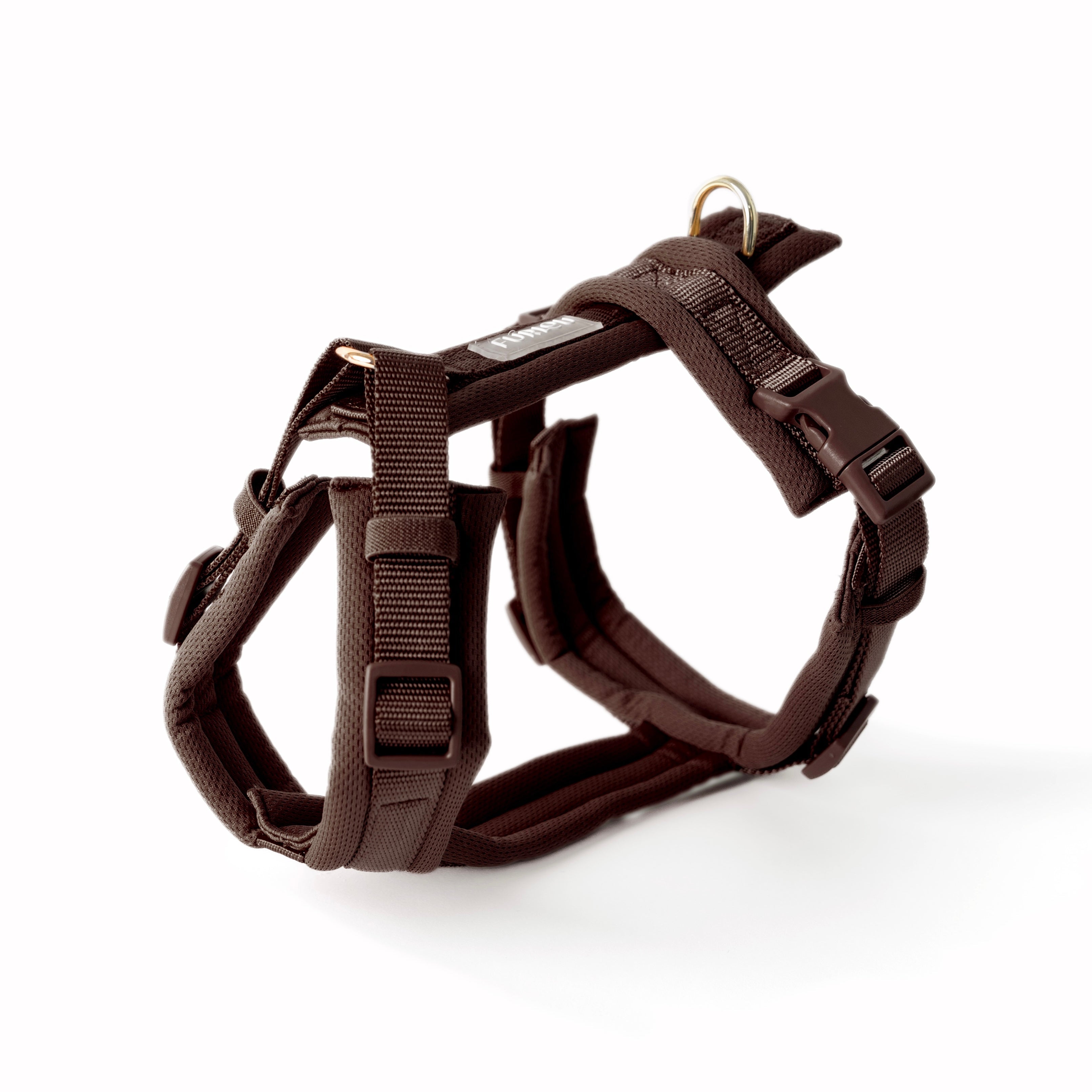 Brown comfort dog harness