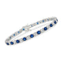 Pulsera tenis con zafiros blancos y azules creados en laboratorio de 6.00 CTW, foto 1