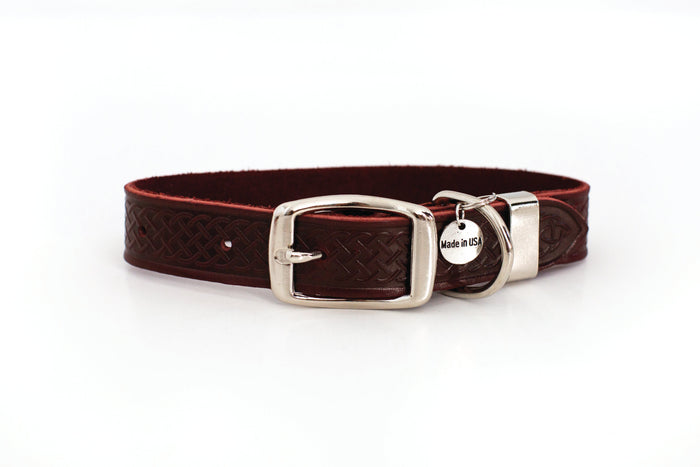 Celtic Double Buckle Leather Dog Collar, photo 8
