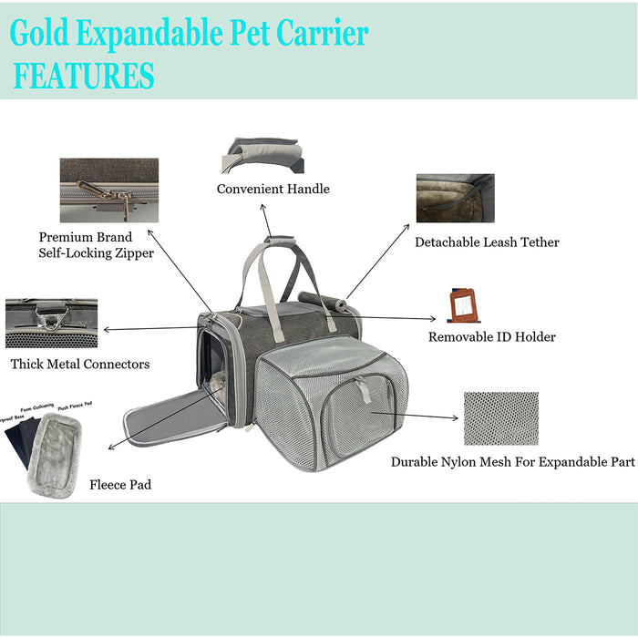 Transportadora expandible para mascotas Gold Series Big Apple XL, foto 4