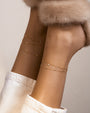 14K Gold Bezel Diamond Station Anklet, photo 6