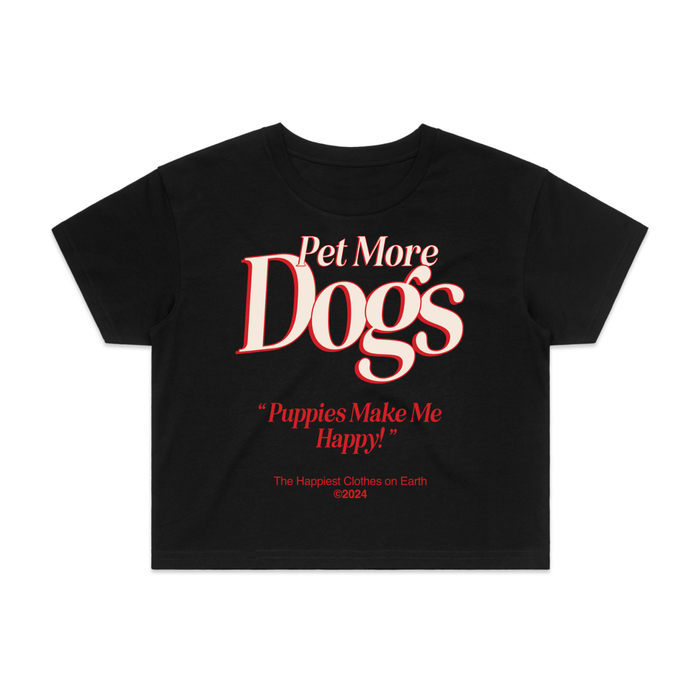 Pet More Dogs Crop Tee in puppies black