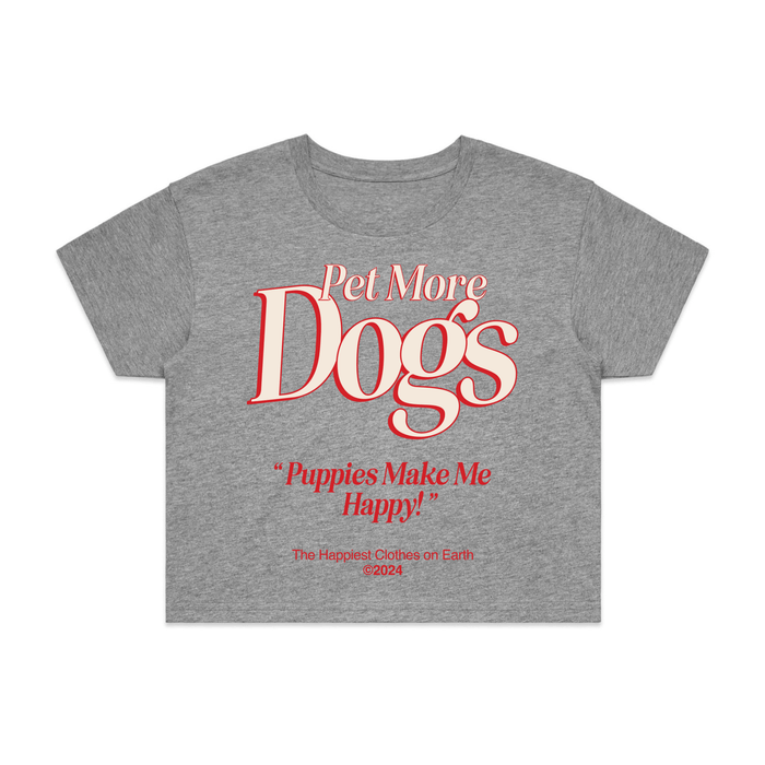 Pet More Dogs Crop Tee in sport grey