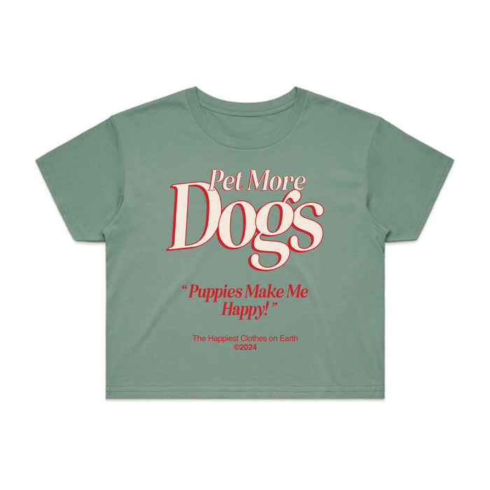 Pet More Dogs Crop Tee in sage