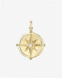 Dije de medallón de brújula con diamante en oro de 14K, foto 1