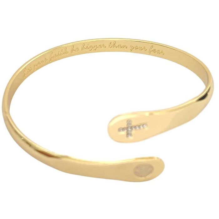 Let Your Faith Be Bigger Than Your Fear Cross Engraved Cuff, photo 12