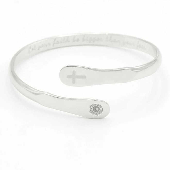 Let Your Faith Be Bigger Than Your Fear Cross Engraved Cuff, photo 1
