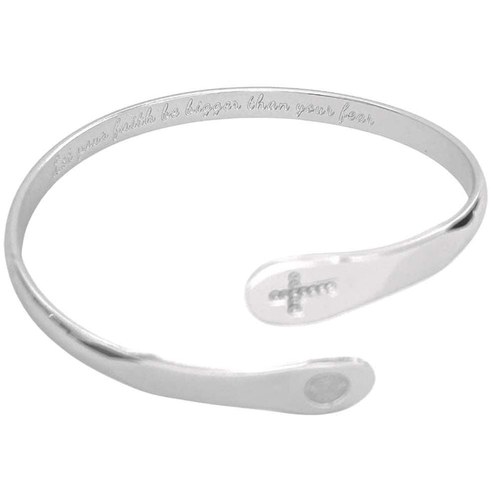 Let Your Faith Be Bigger Than Your Fear Cross Engraved Cuff, photo 11