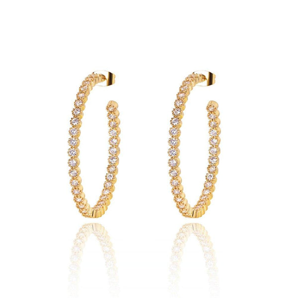 Claw Set Cubic Zirconia Hoop Earrings, photo 1