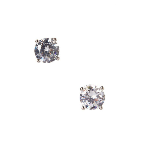 Aretes de botón de cristal con zirconia cúbica, foto 1